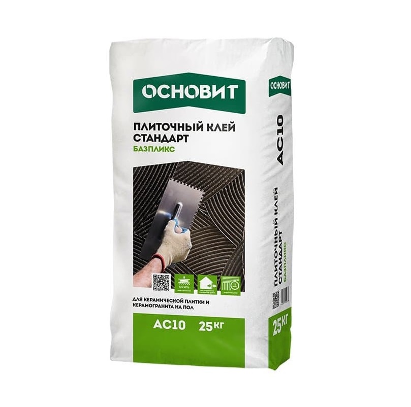 Клей плиточный стандарт ОСНОВИТ БАЗПЛИКС AC10 ,25 кг
