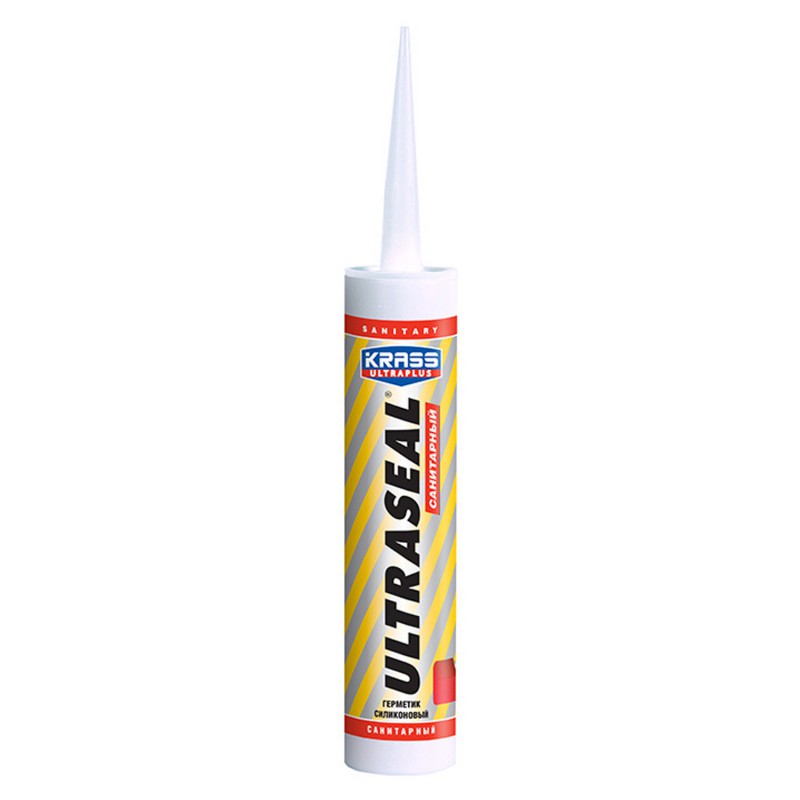 Герметик силиконовый Krass ultraseal, санитарный белый, 260 мл
