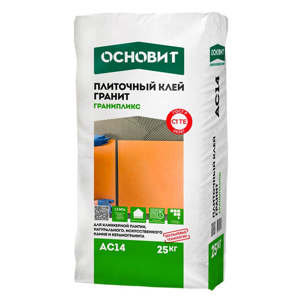 Клей плиточный гранит ОСНОВИТ ГРАНИПЛИКС АС14 (25 кг)