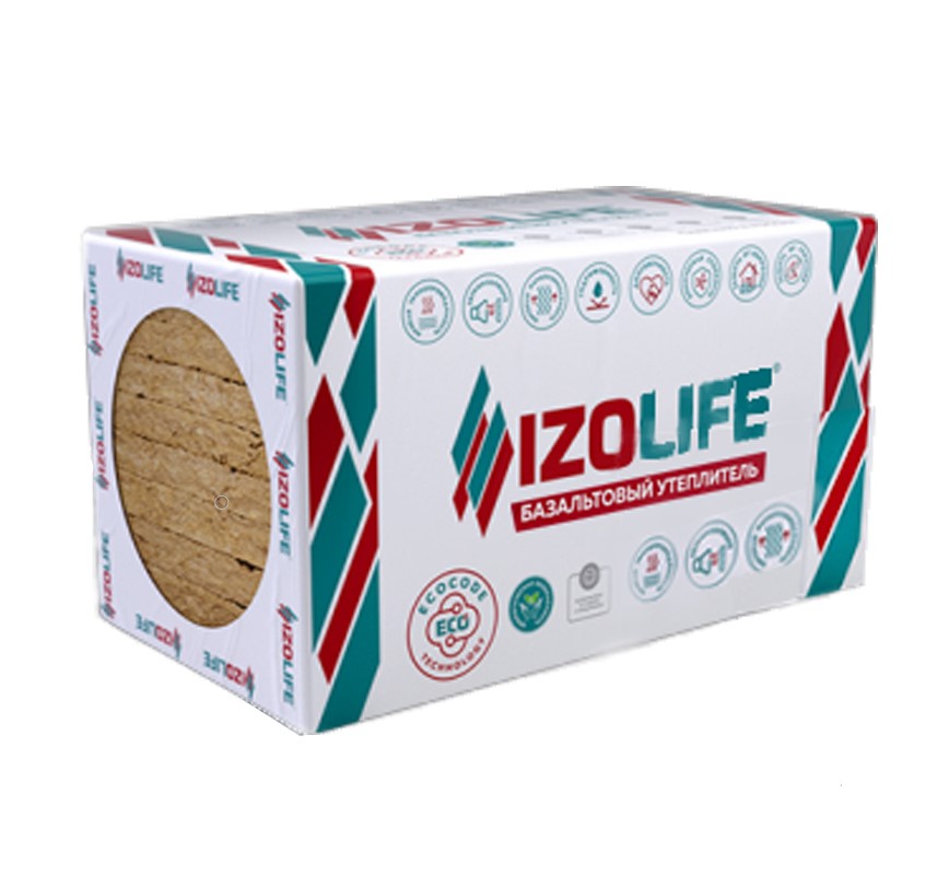 Утеплитель IZOLIFE ВЕНТ СТЕНА 45, 1200*600*100 (4,32 м2/0,4320 м3/6 плит)